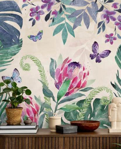 Papel pintado Mariposas de la selva tropical