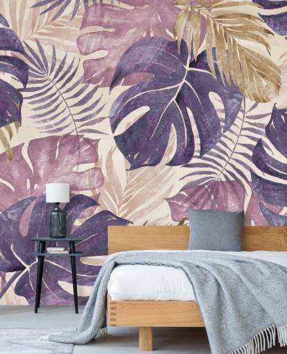 mural hojas tropicales