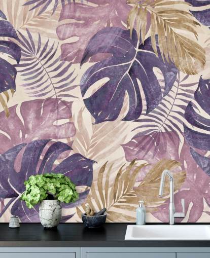 tropical leaves mural tropical leaves mural