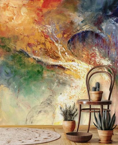 carta da parati colorata pittura astratta