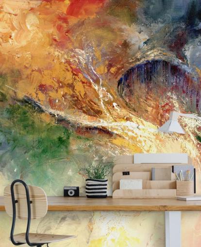 kleurrijk abstract schilderij behang kleurrijk abstract schilderij behang