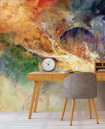 kleurrijk abstract schilderij behang