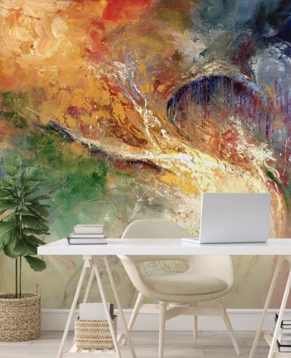 fargerik abstrakt maleri tapet