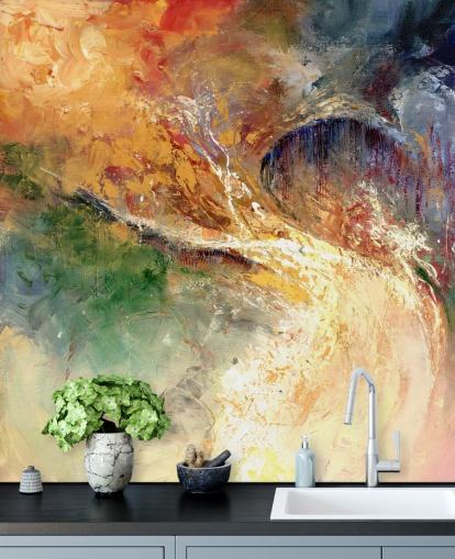 papier peint peinture abstraite colorée