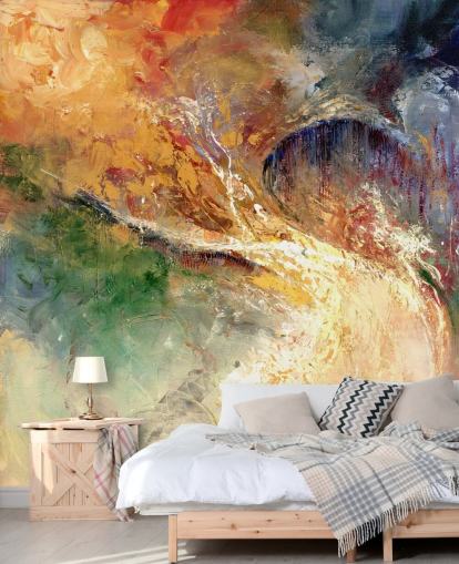 papel de parede colorido pintura abstrata