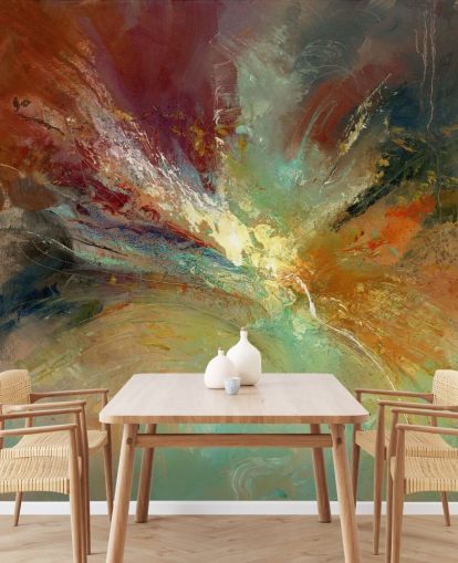 kleurrijk abstract schilderij behang