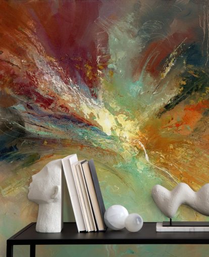 farverige abstrakt maleri tapet