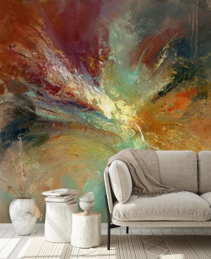 fargerik abstrakt maleri tapet