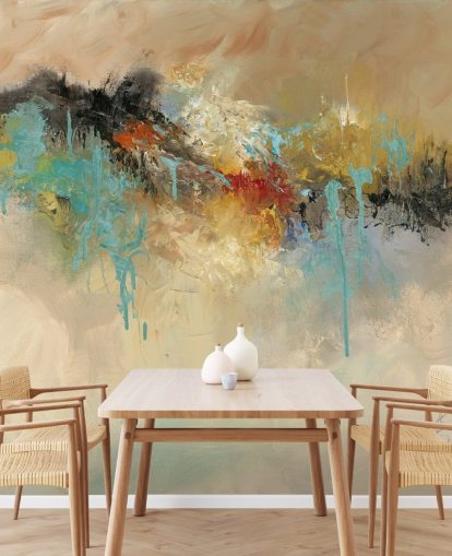 papier peint mural abstrait rouge personnalisable appelé Red Earth par Anne Farrall Doyle pour les chambres