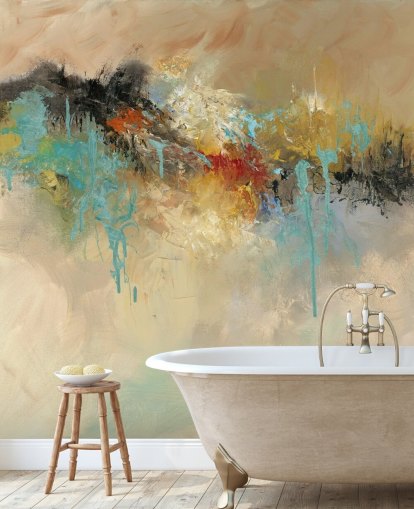 red customizable abstract wallpaper mural called Red Earth by Anne Farrall Doyle for bedrooms