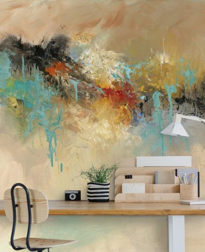 red customizable abstract wallpaper mural called Red Earth by Anne Farrall Doyle for bedrooms