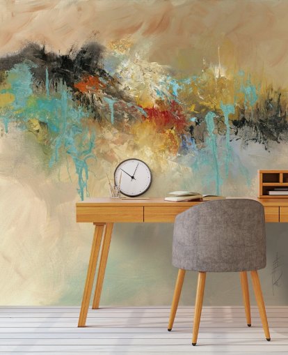 red customizable abstract wallpaper mural called Red Earth by Anne Farrall Doyle for bedrooms