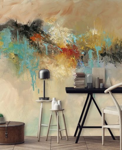 red customisable abstract wallpaper mural called Red Earth by Anne Farrall Doyle for bedrooms