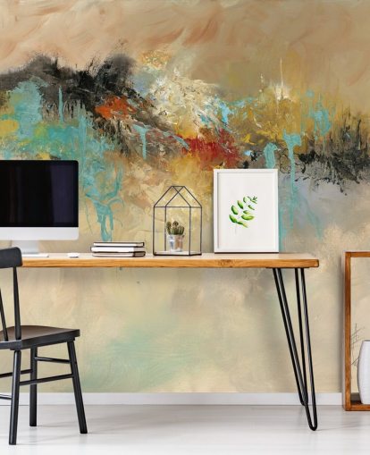 red customizable abstract wallpaper mural called Red Earth by Anne Farrall Doyle for bedrooms