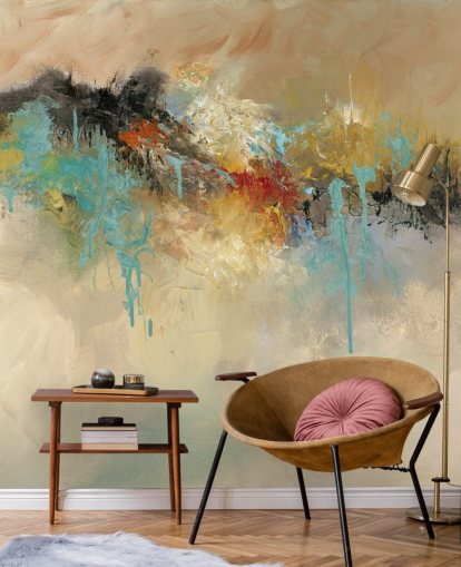 red customizable abstract wallpaper mural called Red Earth by Anne Farrall Doyle for bedrooms