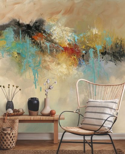 red customisable abstract wallpaper mural called Red Earth by Anne Farrall Doyle for bedrooms