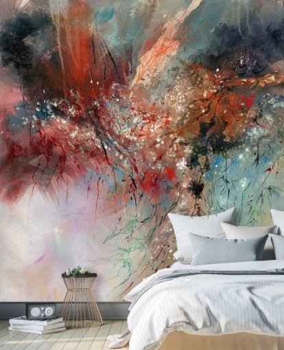 colourful customisable abstract wall mural called Spirit of Autumn by Anne Farrall Doyle for bedrooms and living rooms colourful customisable abstract wall mural called Spirit of Autumn by Anne Farrall Doyle for bedrooms and living rooms