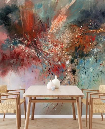 fargerikt tilpassbart abstrakt veggmaleri kalt Spirit of Autumn av Anne Farrall Doyle for soverom og stuer