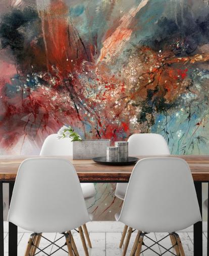 fargerikt tilpassbart abstrakt veggmaleri kalt Spirit of Autumn av Anne Farrall Doyle for soverom og stuer