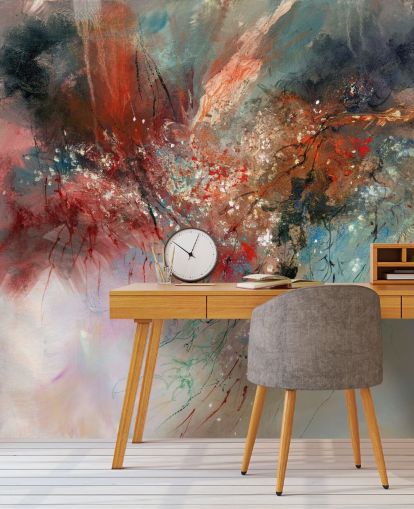 colorful customizable abstract wall mural called Spirit of Autumn by Anne Farrall Doyle for bedrooms and living rooms