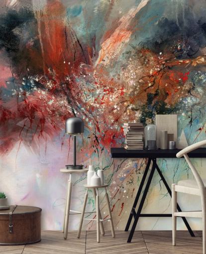 fargerikt tilpassbart abstrakt veggmaleri kalt Spirit of Autumn av Anne Farrall Doyle for soverom og stuer