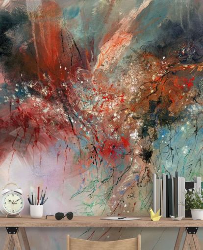 murale astratto colorato personalizzabile chiamato Spirit of Autumn di Anne Farrall Doyle per camere da letto e salotti murale astratto colorato personalizzabile chiamato Spirit of Autumn di Anne Farrall Doyle per camere da letto e salotti