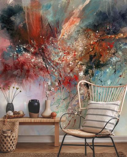 murale astratto colorato personalizzabile chiamato Spirit of Autumn di Anne Farrall Doyle per camere da letto e salotti murale astratto colorato personalizzabile chiamato Spirit of Autumn di Anne Farrall Doyle per camere da letto e salotti