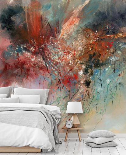 murale astratto colorato personalizzabile chiamato Spirit of Autumn di Anne Farrall Doyle per camere da letto e salotti murale astratto colorato personalizzabile chiamato Spirit of Autumn di Anne Farrall Doyle per camere da letto e salotti
