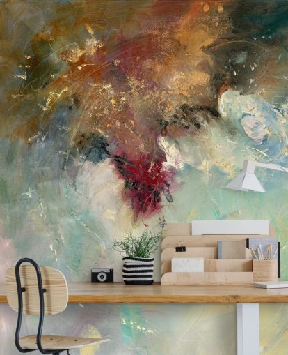 farverigt abstrakt maleri tapet farverigt abstrakt maleri tapet