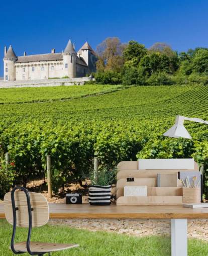 French Chateau and Vineyard Wallpaper French Chateau and Vineyard Wallpaper