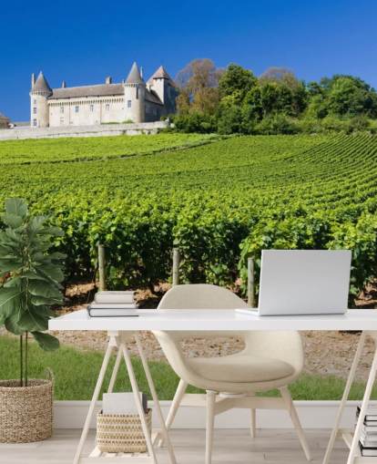 Papier Peint Château et Vignoble français