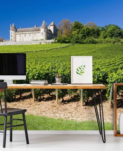 French Chateau and Vineyard Wallpaper