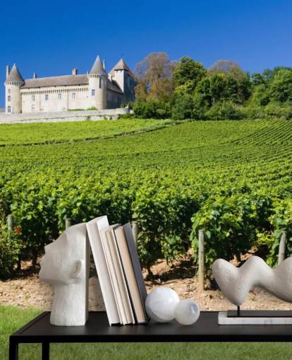 Französisch Chateau und Weinberg Tapete