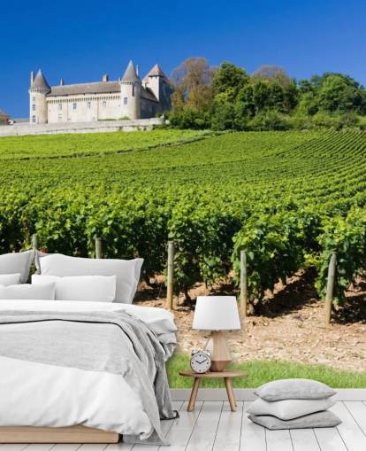 Papel de Parede French Chateau and Vineyard