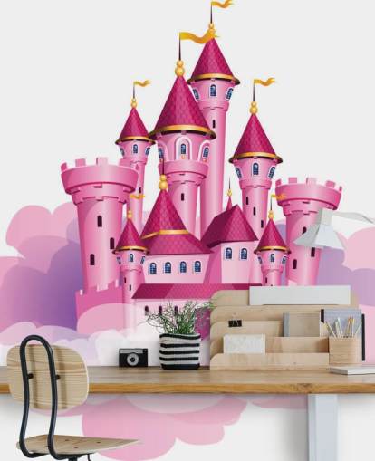 pink princess castle floating on clouds wallpaper pink princess castle floating on clouds wallpaper