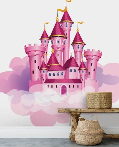 pink princess castle floating on clouds wallpaper pink princess castle floating on clouds wallpaper