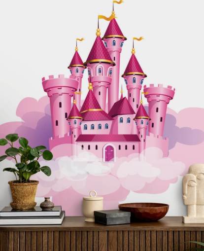 pink princess castle floating on clouds wallpaper pink princess castle floating on clouds wallpaper