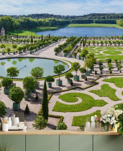 Decorazione murale con palazzo e giardino di Versailles