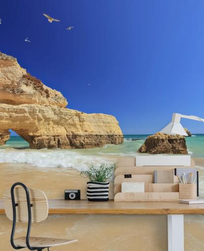 Klippig Algarve Beach Bakgrund