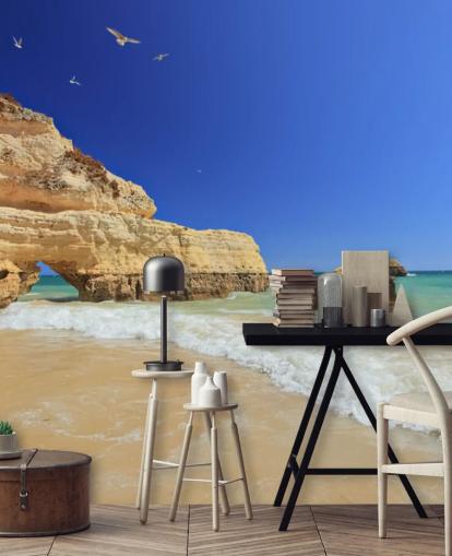Felsige Algarve Strand-Tapete