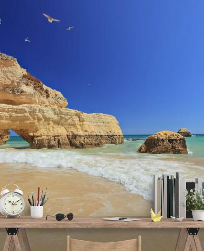 Rocky Algarve Beach Wallpaper