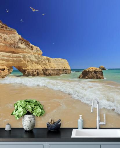 Rocky Algarve Beach Wallpaper