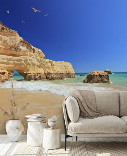 Felsige Algarve Strand-Tapete