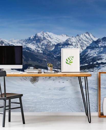 Esqui Swiss Alps Mountain Wall Mural