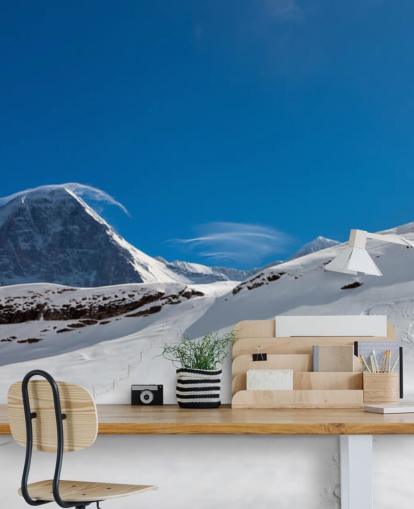 papel pintado de montaña personalizable en blanco y azul llamado The Eiger para dormitorios, cuevas de hombres y oficinas en casa papel pintado de montaña personalizable en blanco y azul llamado The Eiger para dormitorios, cuevas de hombres y oficinas en casa