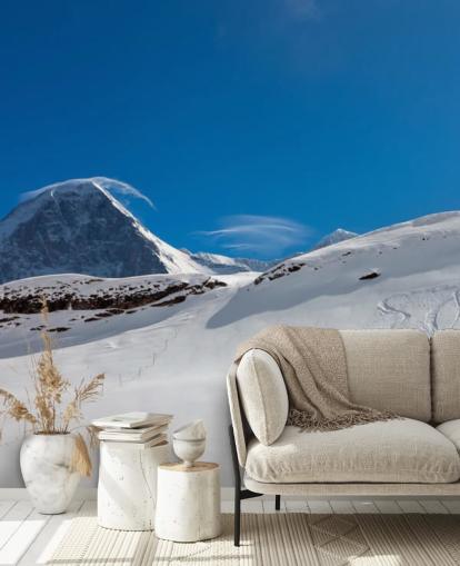 carta da parati da montagna personalizzabile blu e bianca chiamata The Eiger per camere da letto, grotte e uffici domestici carta da parati da montagna personalizzabile blu e bianca chiamata The Eiger per camere da letto, grotte e uffici domestici