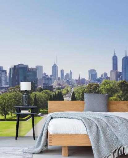 Blick auf Melbourne von Melbourne Gardens Tapete