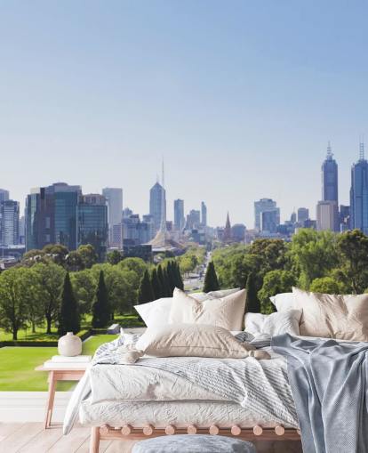 view of melbourne from melbourne gardens wallpaper