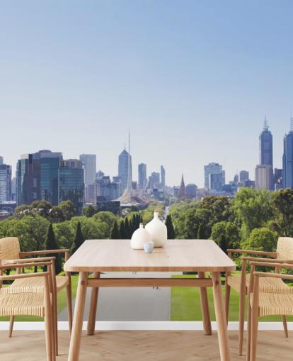 view of melbourne from melbourne gardens wallpaper