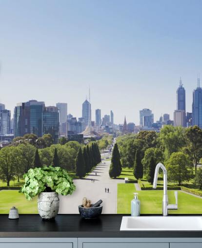 vista de melbourne desde melbourne gardens fondo de pantalla